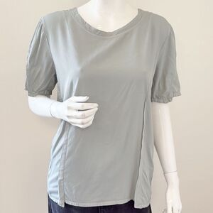 MM6 Maison Martin Margiela Grey Puff Sleeve Viscose Blend Top Size 44